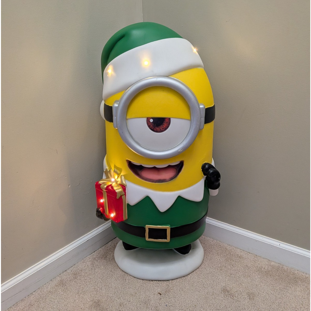 Minions 2.5 ft LED Elf Christmas Blow Mold Stuart Home Depot Christmas 2024